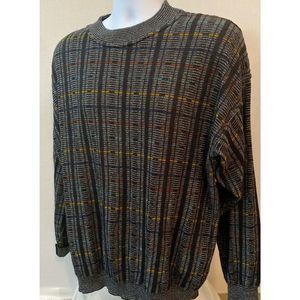 Monello Mens Vintage Italy Made Wool Retro 90s Hipster Pullover Sweater US-XL 52